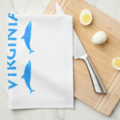 Linge De Cuisine Logo de dauphins de Virginia Beach (Quart Plié)