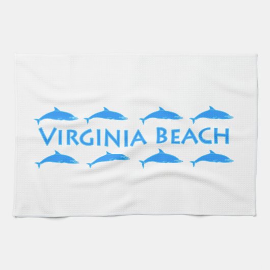 Linge De Cuisine Logo de dauphins de Virginia Beach (Horizontal)