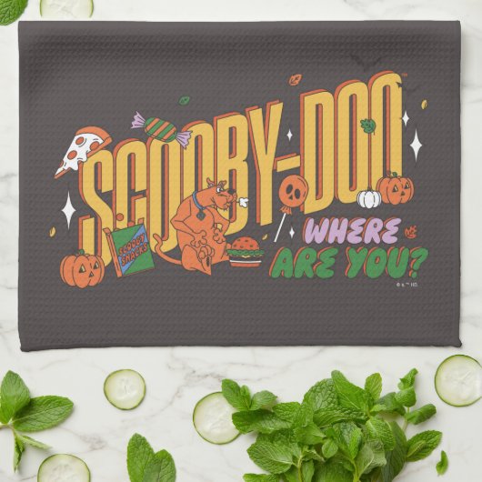 Linge De Cuisine Logo de friandise d'Halloween de Scooby-Doo (Plié)