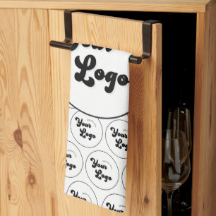 Linge De Cuisine Logo d'entreprise personnalisé Motif noir et blanc