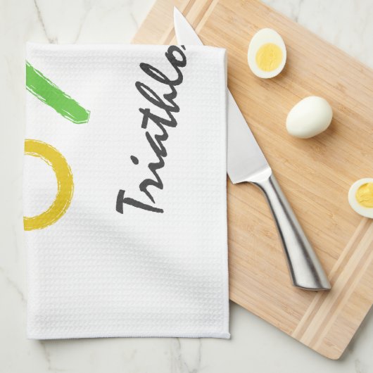 Linge De Cuisine Logo du triathlon (Quart Plié)