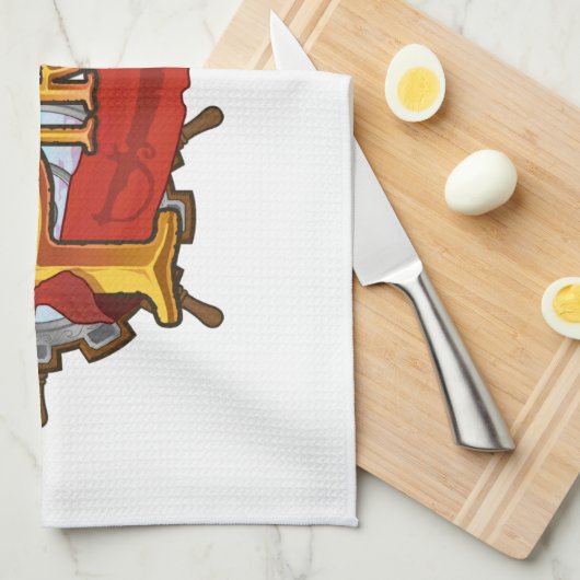 Linge De Cuisine Logo Pirate101 (Quart Plié)