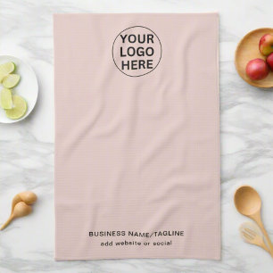 Linge De Cuisine Logo professionnel et texte rose pâle