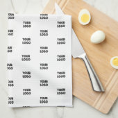 Linge De Cuisine Logo simple à répéter | Blanc (Quart Plié)