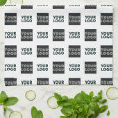 Linge De Cuisine Logo simple à répétition 2 | Blanc (Plié)