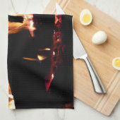 Linge De Cuisine Logs dans la cheminée Photographie de feu chaud (Quart Plié)