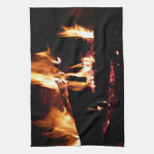 Linge De Cuisine Logs dans la cheminée Photographie de feu chaud (Vertical)