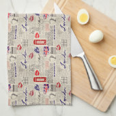 Linge De Cuisine London Theme Semblable Motif avec cabines téléphon (Quart Plié)