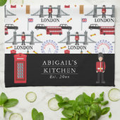 Linge De Cuisine Londres Angleterre Queens Guard Motif anglais (Plié)