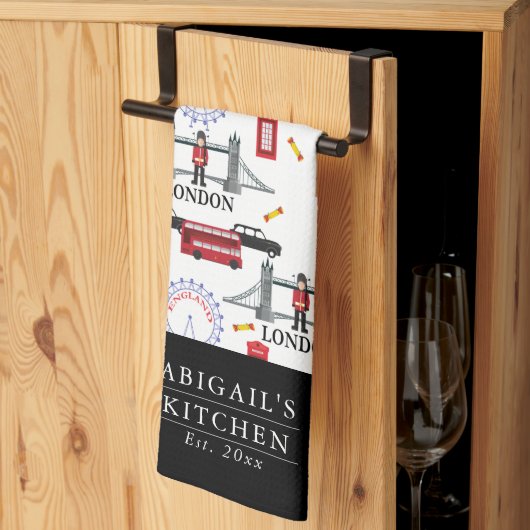 Linge De Cuisine Londres Angleterre Queens Guard Motif anglais (Pliage en tiers)