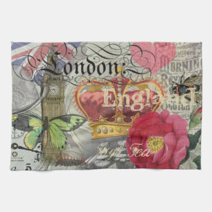 Linge De Cuisine Londres Angleterre Voyage Europe Vintage Art