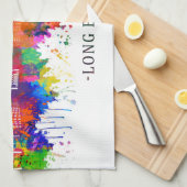 Linge De Cuisine Long Beach California Skyline (Quart Plié)