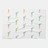 Linge De Cuisine Long Haired Dachshund Geo Silhouette Pastel (Horizontal)