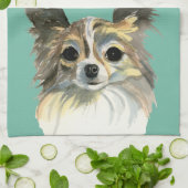 Linge De Cuisine Long portrait d'aquarelle de chien de chiwawa de (Plié)