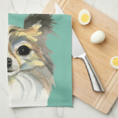Linge De Cuisine Long portrait d'aquarelle de chien de chiwawa de (Quart Plié)