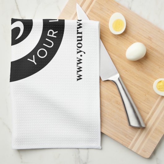 Linge De Cuisine Long White Apron with Company Logo (Quart Plié)