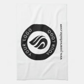 Linge De Cuisine Long White Apron with Company Logo (Vertical)