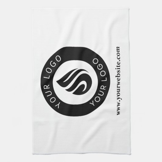 Linge De Cuisine Long White Apron with Company Logo (Vertical)