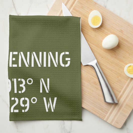 Linge De Cuisine Longitude de la latitude de Fort Benning (Quart Plié)