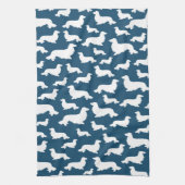 Linge De Cuisine Longue Cheveux Dachshund Blue Wiener Chien Serviet (Vertical)