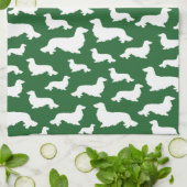 Linge De Cuisine Longue Cheveux Dachshund Forest Green Cuisine Serv (Plié)