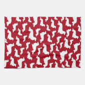Linge De Cuisine Longue Cheveux Dachshund Red Wiener Chien Serviett (Horizontal)