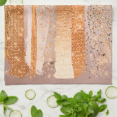 Linge De Cuisine L'or du cuivre frappe la texture du glamour (Plié)