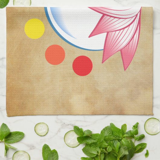 Linge De Cuisine Lotus avec le chakra (Plié)