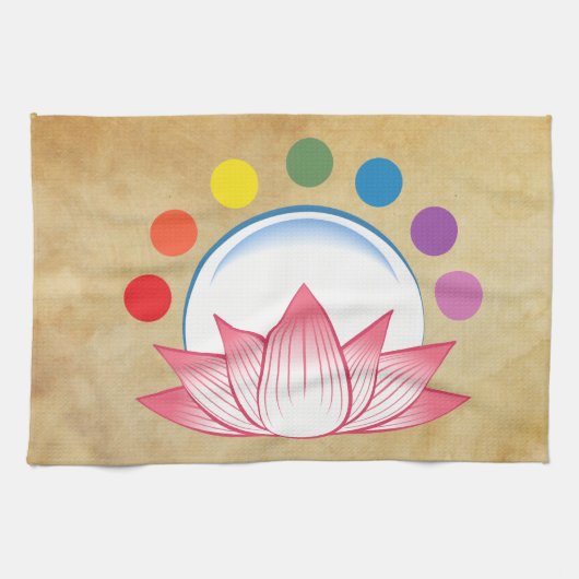 Linge De Cuisine Lotus avec le chakra (Horizontal)