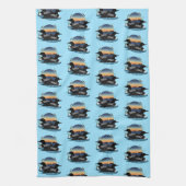 Linge De Cuisine Lotus Couple coucher de soleil bleu (Vertical)