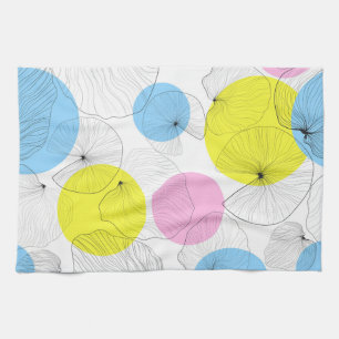 Linge De Cuisine Lotus Feuille Colorful Spots Motif