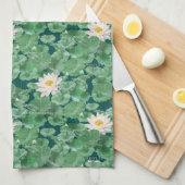 Linge De Cuisine Lotus Lagoon Motif - Le Lotus Blanc (Quart Plié)