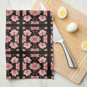 Linge De Cuisine Lotus Rose Classique (Quart Plié)