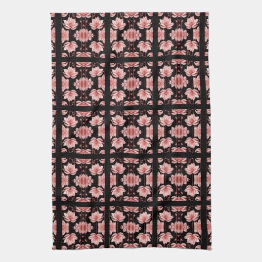 Linge De Cuisine Lotus Rose Classique (Vertical)