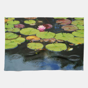 Linge De Cuisine Lotus rose en pluie