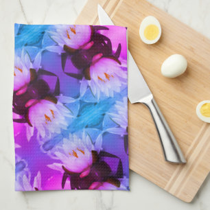 Linge De Cuisine Lotus Water Lily Flower Abstrait Art Motif