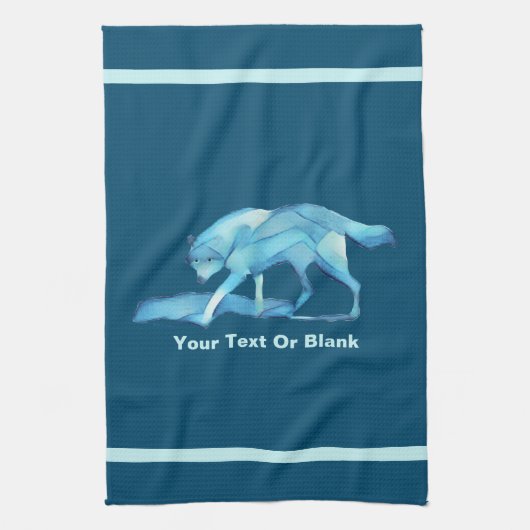 Linge De Cuisine Loup bleu (Vertical)