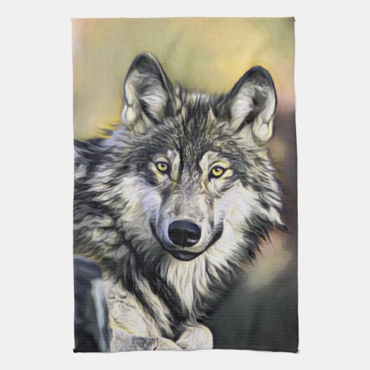 Linge De Cuisine Loup gris (Vertical)