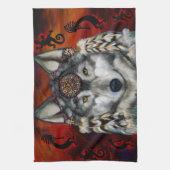 Linge De Cuisine Loup gris (Vertical)