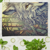 Linge De Cuisine Loup gris (Plié)