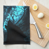 Linge De Cuisine Loup hurlant à la lune (Quart Plié)