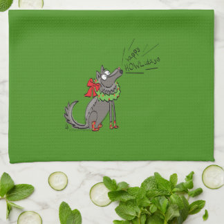 Linge De Cuisine Loup Noël drôle Enfants mignonne