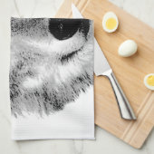 Linge De Cuisine Loup noir et blanc (Quart Plié)