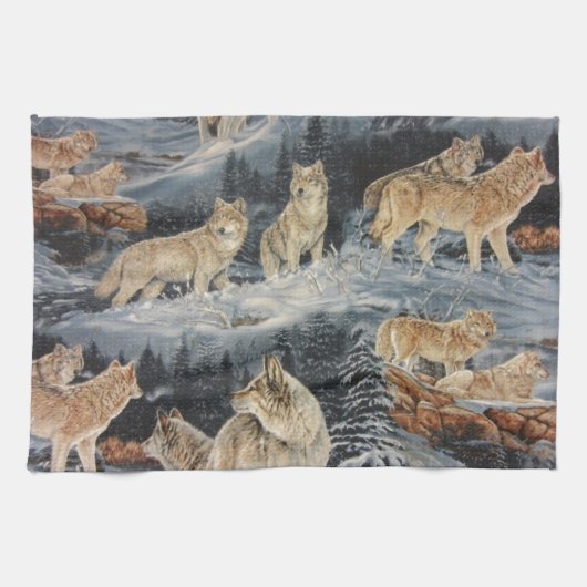 Linge De Cuisine Loups d'hiver (Horizontal)