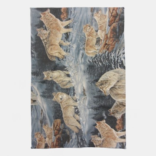 Linge De Cuisine Loups d'hiver (Vertical)