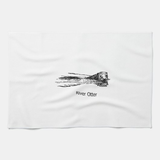 Linge De Cuisine Loutre de rivière (schéma) (Horizontal)