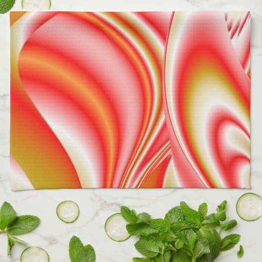 Linge De Cuisine Love and Gold Abstrait 3D Rainbowart (Plié)