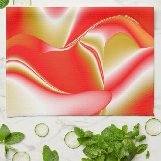 Linge De Cuisine Love and Gold Abstrait 3D Rainbowart (Plié)