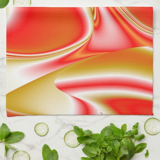 Linge De Cuisine Love and Gold Abstrait 3D Rainbowart (Plié)