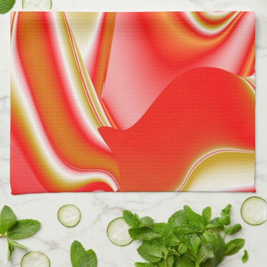 Linge De Cuisine Love and Gold Abstrait 3D Rainbowart (Plié)